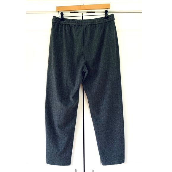 Eileen Fisher Drawstring Trouser Pants Slouchy Herringbone Gray Tapered Size S - Picture 3 of 8